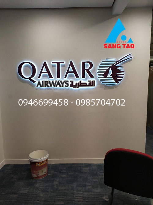Thiết kế thi công bảng hiệu quảng cáo - Thi công Logo công ty Qatar Airway tại quận 1, HCM