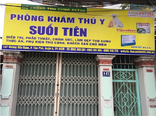 Thiết kế thi công bảng hiệu quảng cáo - Bảng hiệu phòng khám thú y Suối Tiên