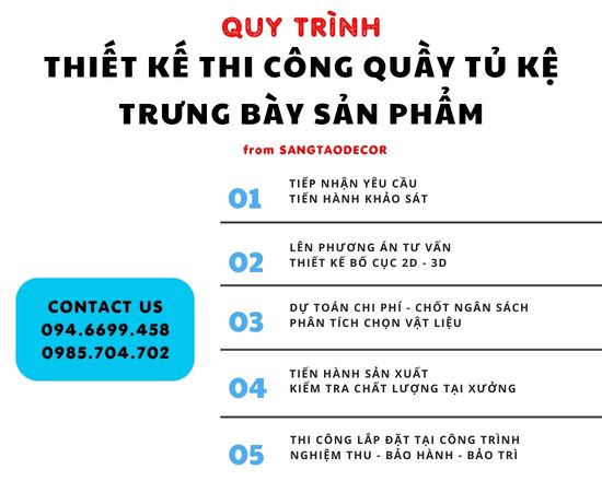 Thiết kế thi công quầy tủ kệ trưng bày sản phẩm