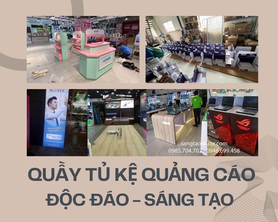 Thiết kế thi công quầy tủ kệ trưng bày sản phẩm