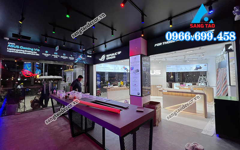 Thi công nội thất showroom trọn gói Phong Vũ Quận 3
