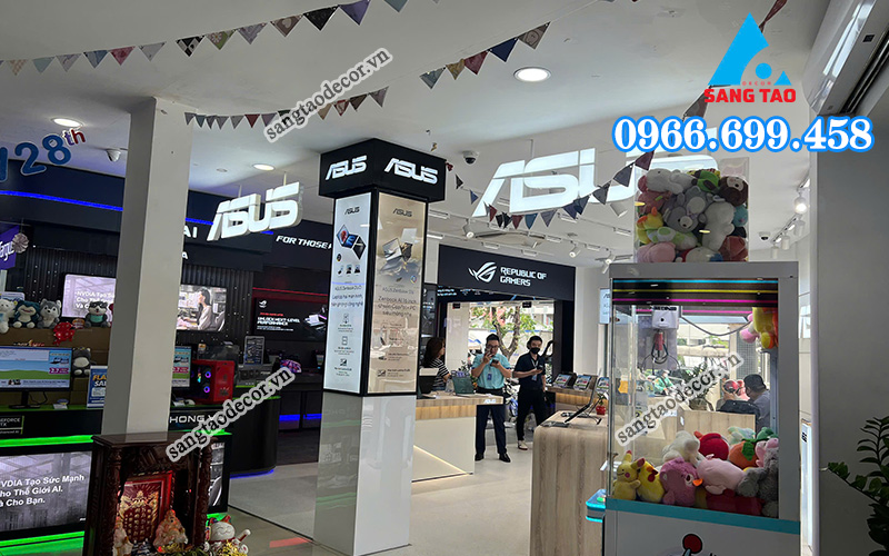 Thi công nội thất showroom trọn gói Phong Vũ Quận 3