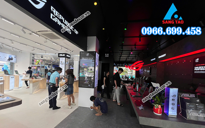 Thi công nội thất showroom trọn gói Phong Vũ Quận 3