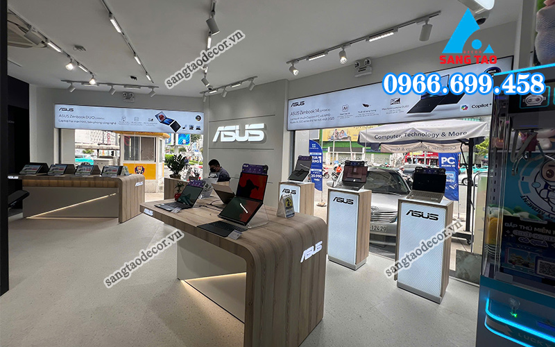 Thi công nội thất showroom trọn gói Phong Vũ Quận 3