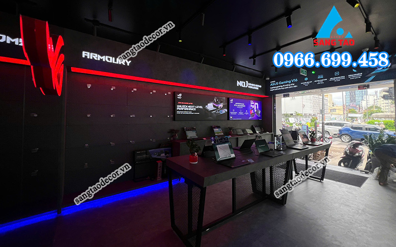 Thi công nội thất showroom trọn gói Phong Vũ Quận 3