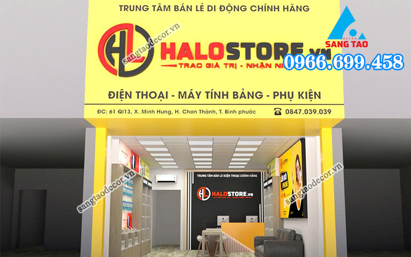 Dự án thi công nội thất showroom Halo Store Bình Phước