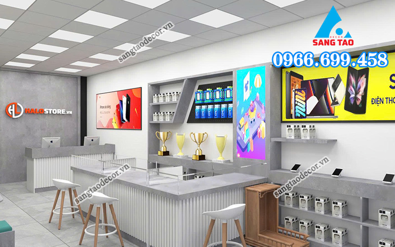 Dự án thi công nội thất showroom Halo Store Long An