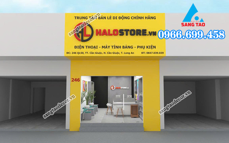 Dự án thi công nội thất showroom Halo Store Long An