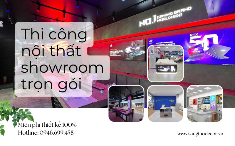 Thi công nội thất showroom trọn gói của sáng tạo decor