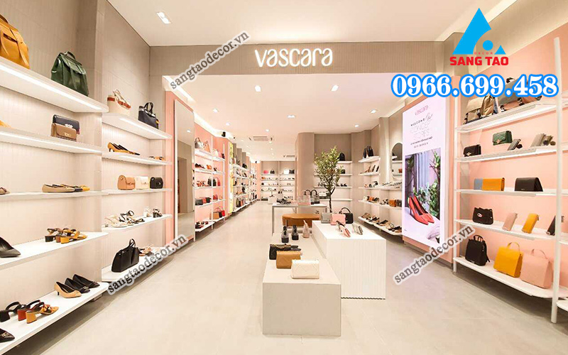 thi công shop giày dép sang trọng 