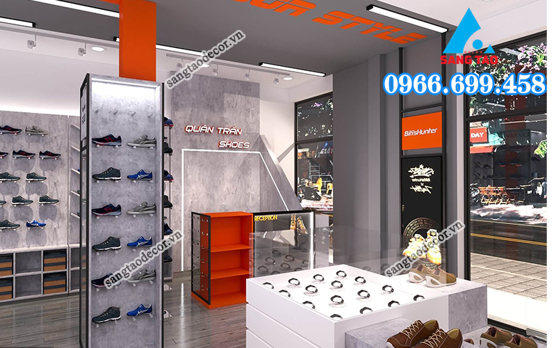 thi công shop giày dép 