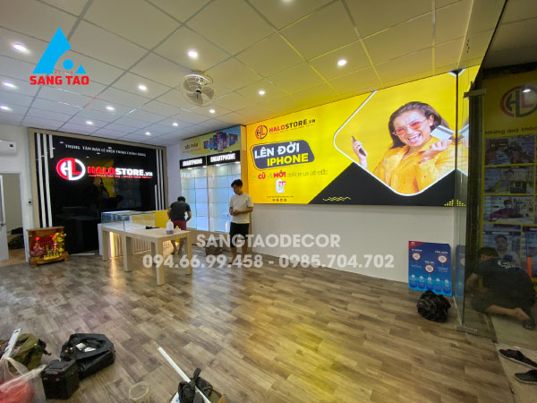 Dự án thiết kế thi công shop showroom điện thoại Halo Store Bình Phước