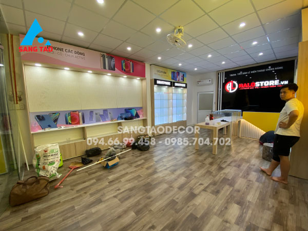 Dự án thiết kế thi công shop showroom điện thoại Halo Store Bình Phước