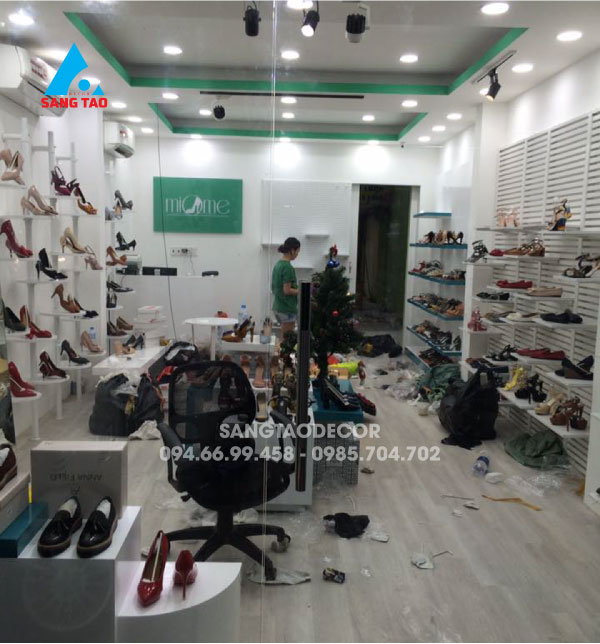 Dự án thiết kế thi công shop showroom giày dép Miomi tại TP Thủ Đức HCM: