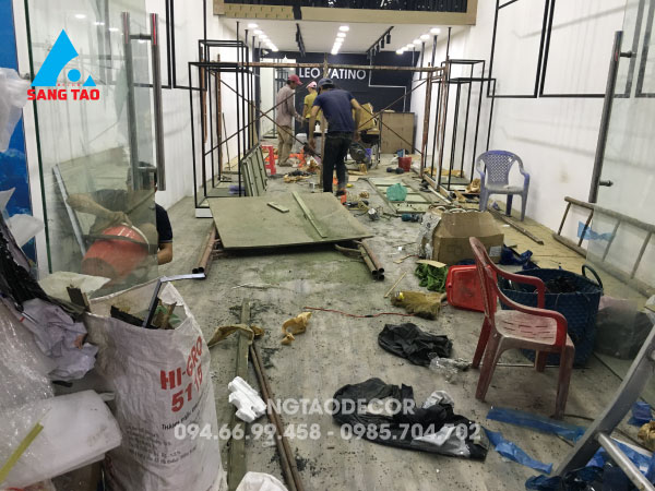 Dự án thiết kế thi công shop thời trang nam Leo Vatino