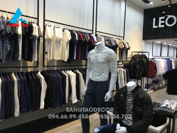 Dự án thiết kế thi công shop thời trang nam Leo Vatino