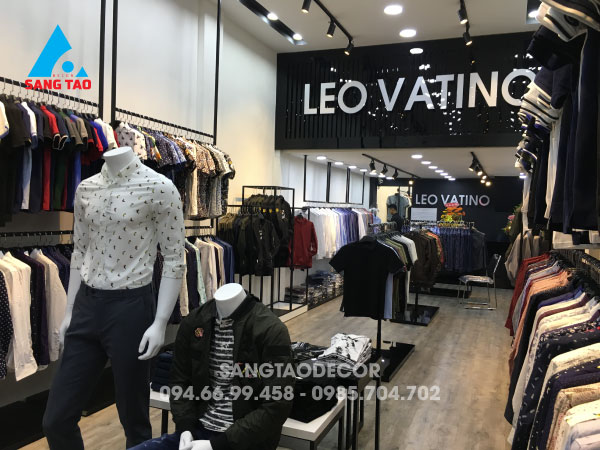 Dự án thiết kế thi công shop thời trang nam Leo Vatino