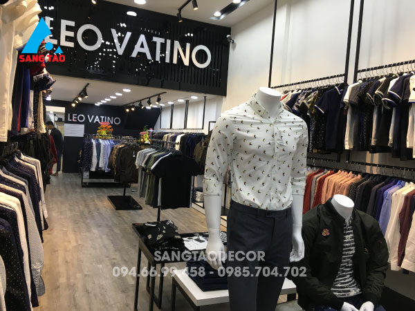 Dự án thiết kế thi công shop thời trang nam Leo Vatino