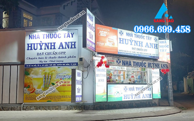 bảng hiệu nhà thuốc tôn dán decal