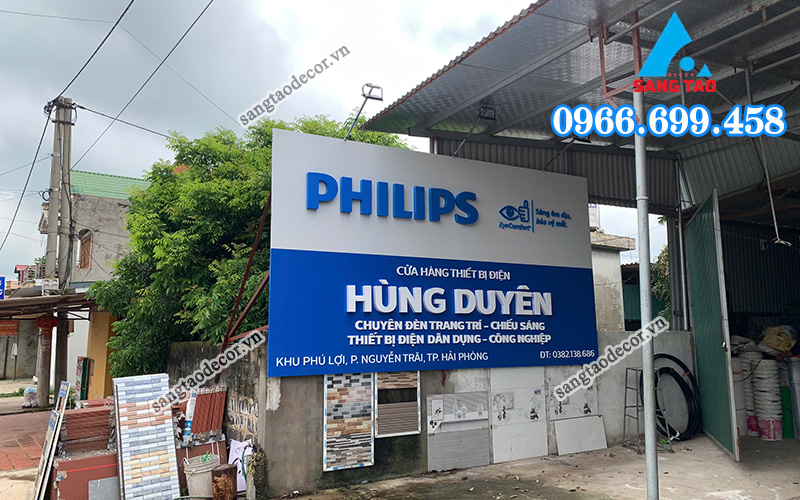 Dự án bảng hiệu Philips Hùng Duyên tại Hải Phòng do Sáng Tạo Decor thực hiện 