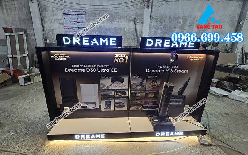 Xưởng sản xuất quầy kệ trưng bày Dreame của Sáng Tạo Decor