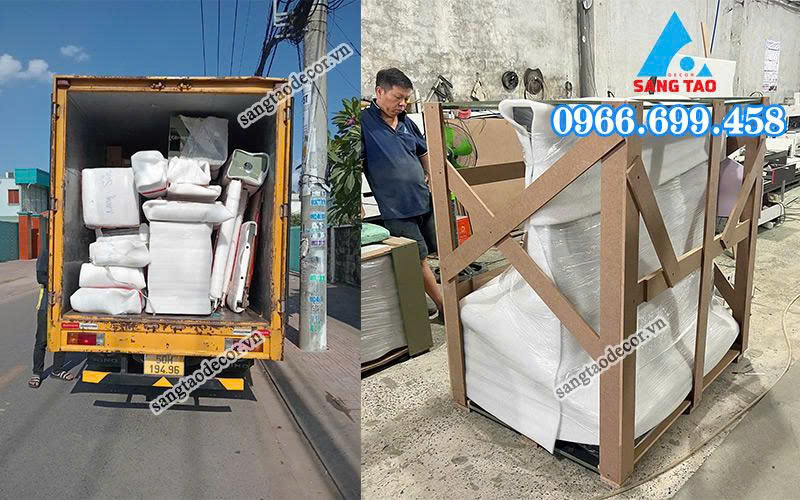 Đóng gói hàng chuẩn bị vận chuyển đi Lạng Sơn thi công 