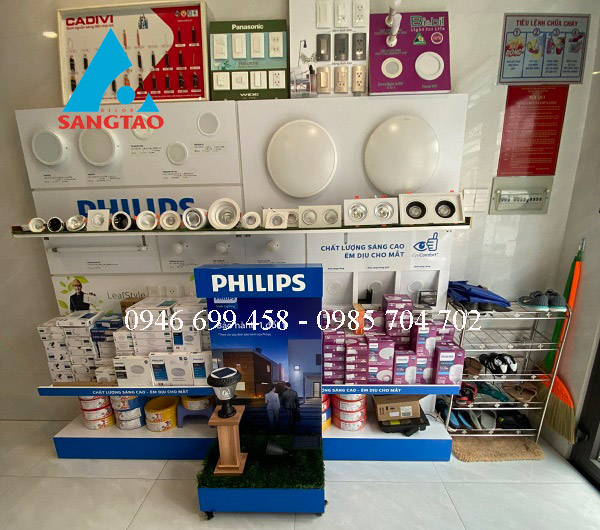 kệ trưng bày đèn Philips