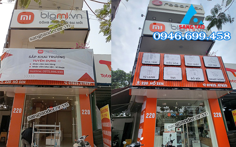 Làm bảng hiệu quảng cáo shop bigmi