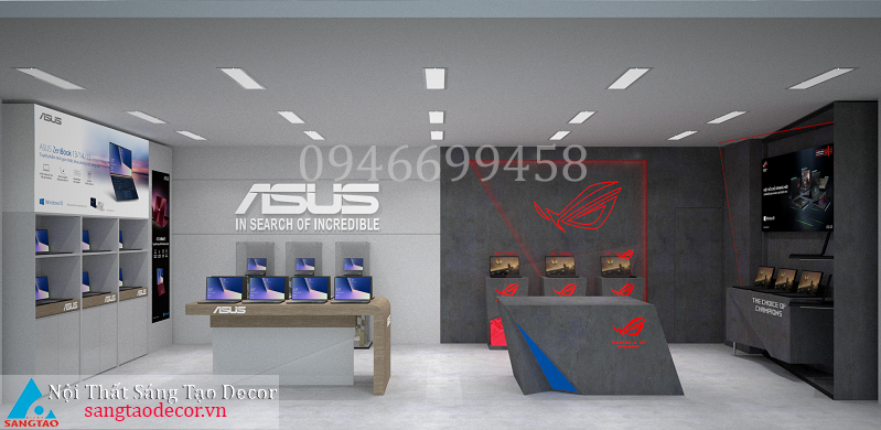 Thiết kế và thi công nội thất máy tính Asus MeGa
