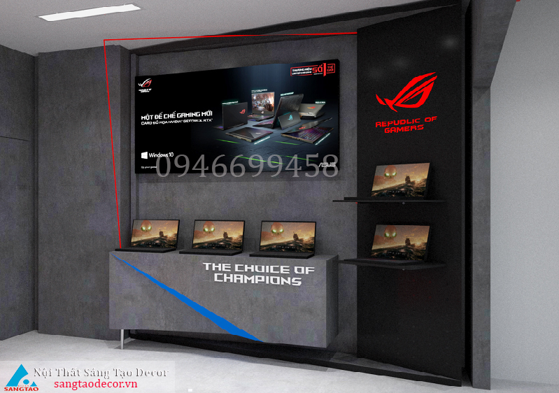 Thiết kế và thi công nội thất máy tính Asus MeGa