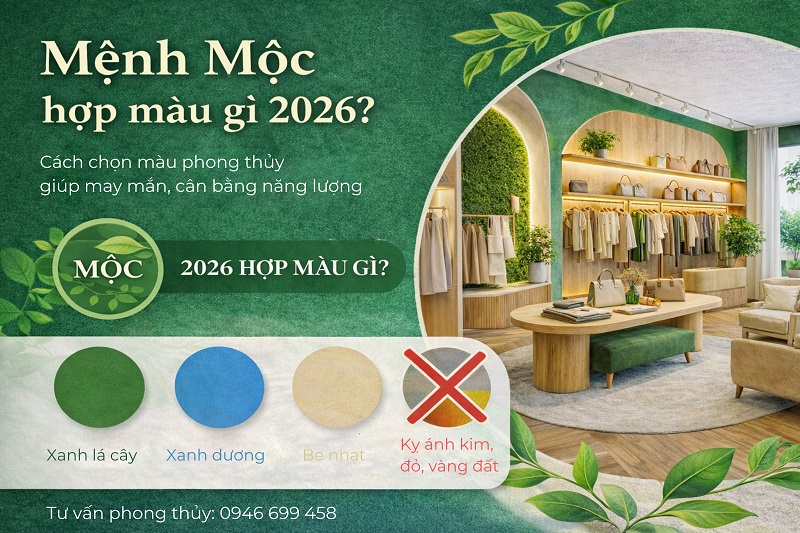 Mệnh Mộc hợp và kỵ màu gì năm 2026