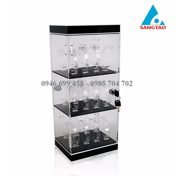 Quầy tủ kệ trưng bày đồng hồ có khóa 24 vị trí