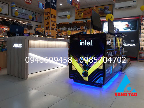 Quầy tủ kệ trưng bày laptop Asus