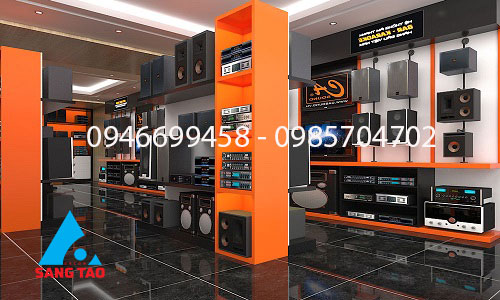 quầy tủ kệ trưng bày loa âm thanh