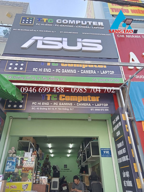 Thiết kế thi công bảng hiệu Asus