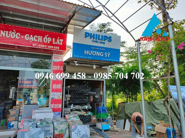 Thiết kế thi công bảng hiệu đại lý thiết bị điện Hương Sỹ