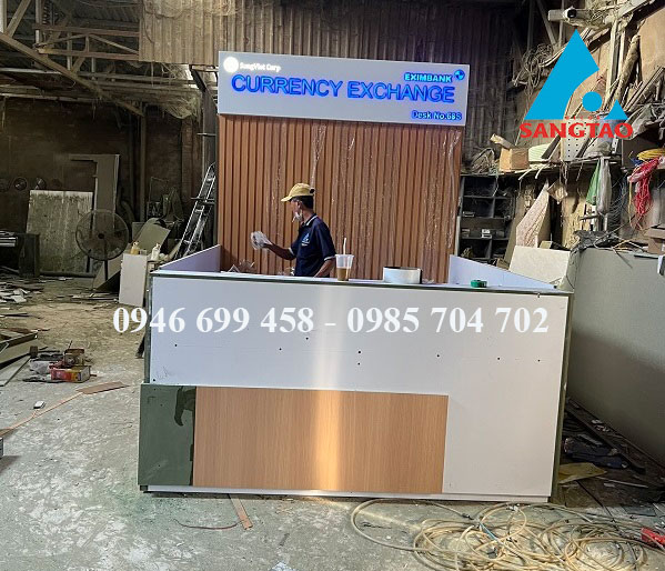 Thiết kế thi công quầy thu đổi ngoại tệ Sóng Việt