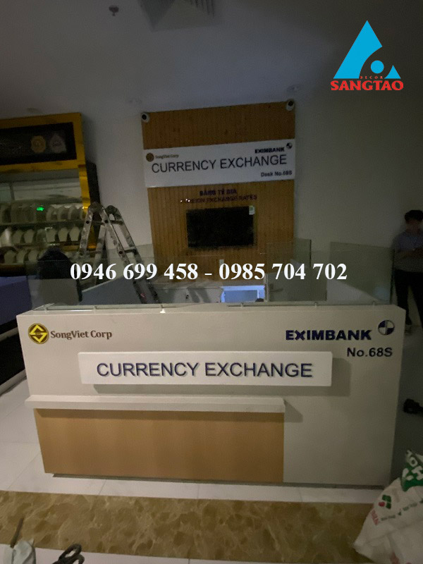 Thiết kế thi công quầy thu đổi ngoại tệ Sóng Việt