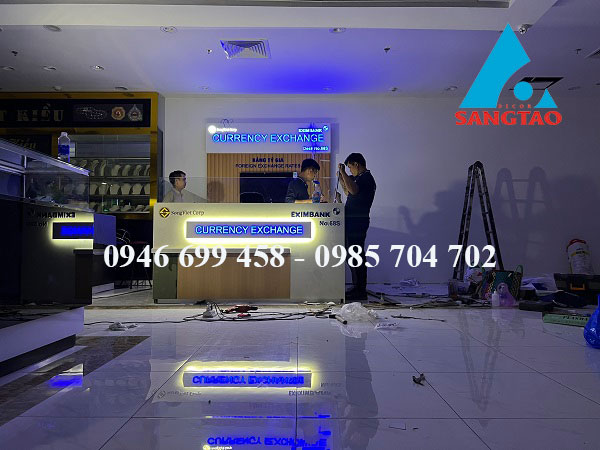 Thiết kế thi công quầy thu đổi ngoại tệ Sóng Việt