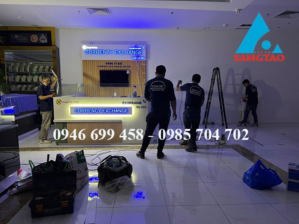 Thiết kế thi công quầy thu đổi ngoại tệ Sóng Việt