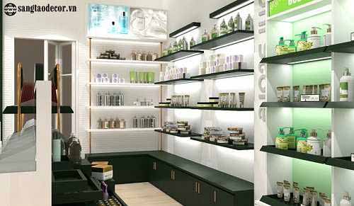 thiết kế thi công shop mỹ phẩm, thiết kế shop mỹ phẩm