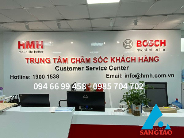 Thiết kế thi công vách tổng đài chăm sóc khách hàng Bosch - HMH