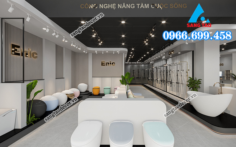 thi công showroom phụ kiện nhà vệ sinh tại quận 1 sangtaodecor