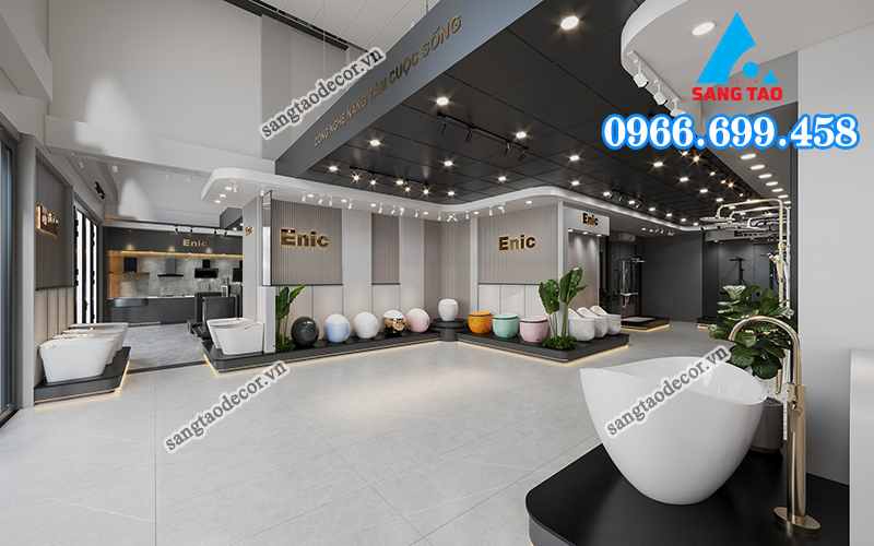 thi công showroom phụ kiện nhà vệ sinh tại quận 1