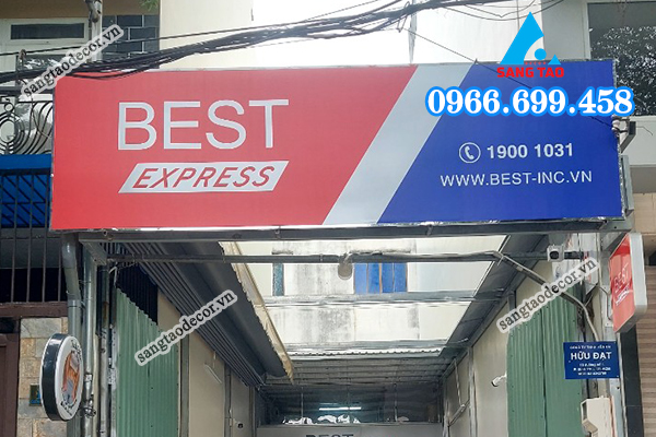 thiết kế thi công bảng hiệu bưu cục best express toàn quốc