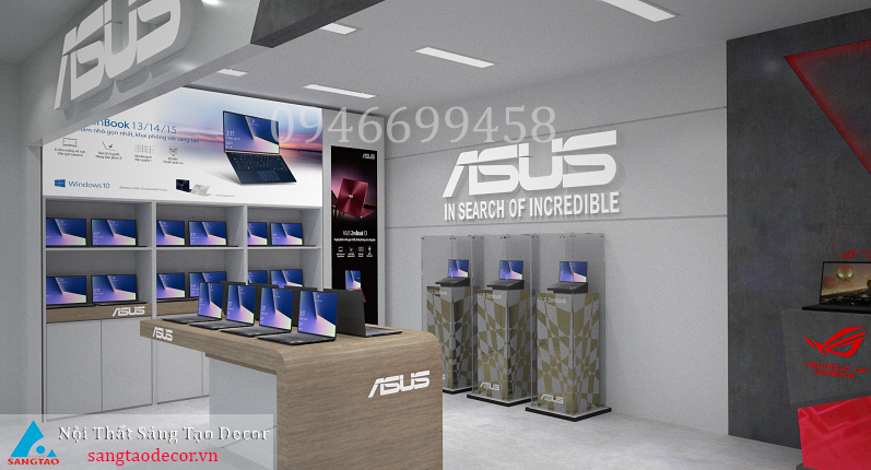 Thiết kế và thi công nội thất máy tính Asus MeGa
