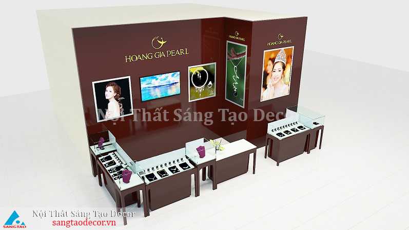 Thiết kế và thi công nội thất showroom Hoàng Gia Pearl 