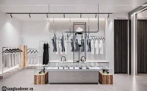 thiết kế shop quần áo nhỏ 10m2