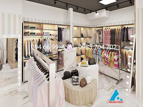 thiết kế shop quần áo nhỏ 10m2