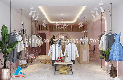 thiết kế shop quần áo nhỏ 10m2